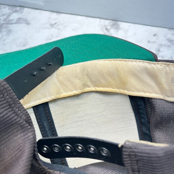 Burwick Oilfield Services 80s Snapback Hat Brown Baseball Cap Distressed Vtg - Picture 8 of 11